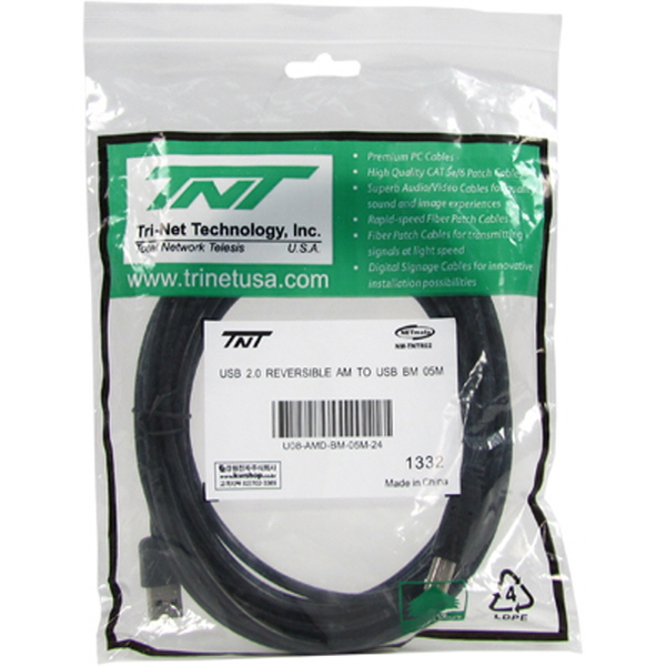TNT NM-TNTR02 USB2.0 양면인식 AM-BM 케이블 5m
