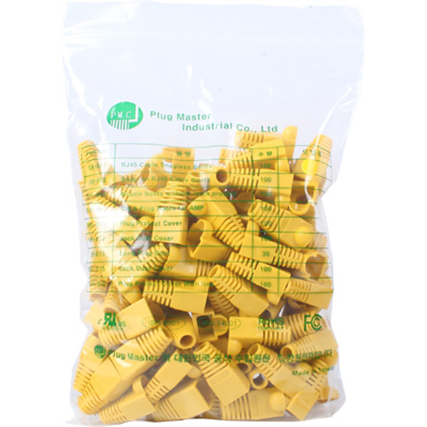 PLUG MASTER NM-SR001Y RJ-45 통부트(6Ø/옐로우/100개)