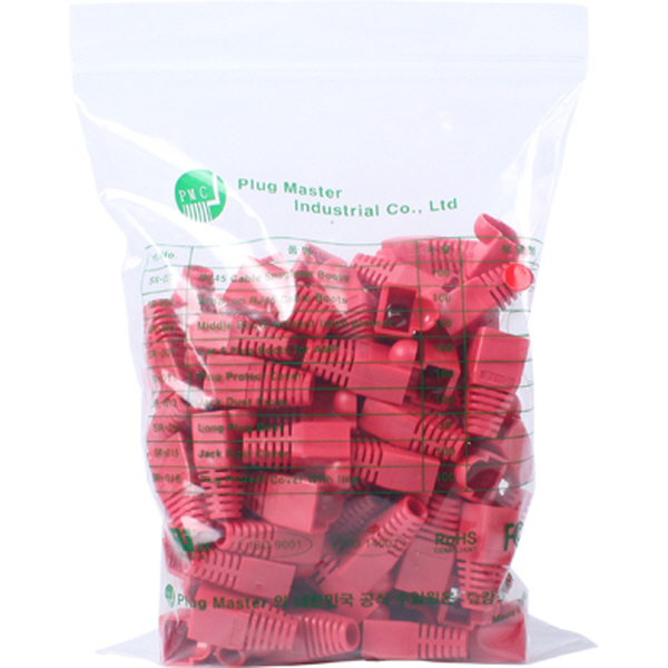 PLUG MASTER NM-SR001R RJ-45 통부트(6Ø/레드/100개)