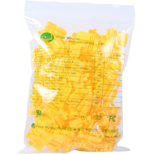 PLUG MASTER NM-SR002Y RJ-45 조립형 통부트(6Ø/옐로우/100개)