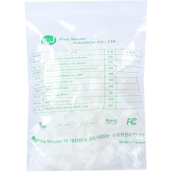 PLUG MASTER NM-SR018 RJ-45 플러그 가이드 일체형 보호커버(클리어/100개)