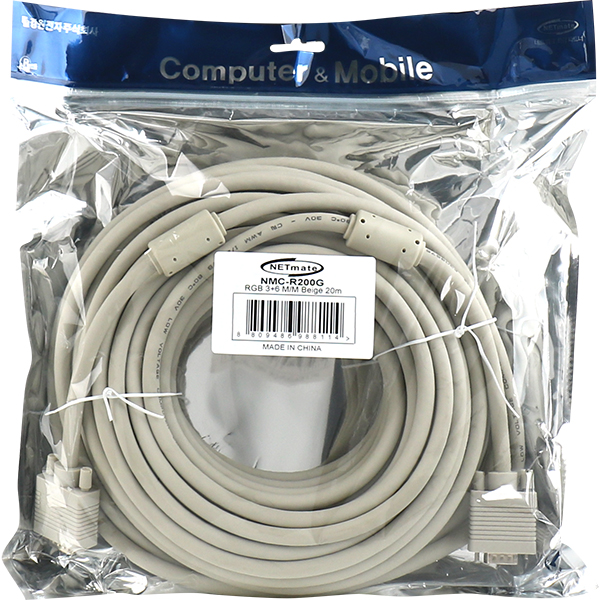 NETmate NMC-R200G RGB 3+6 모니터 케이블 20m (베이지)