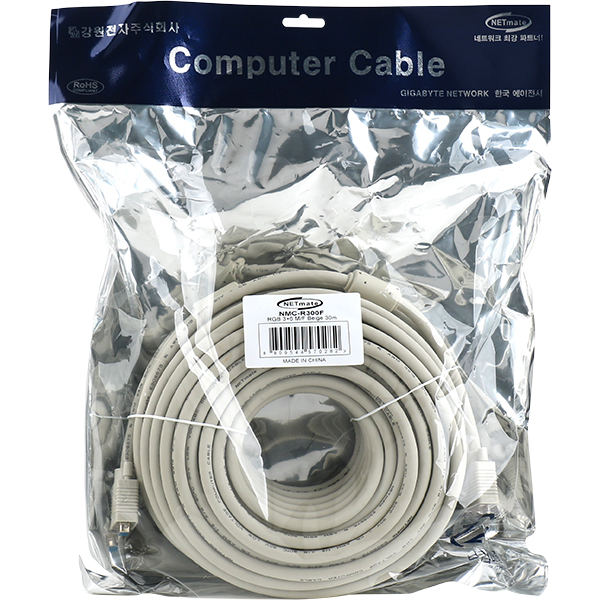 NETmate NMC-R300F RGB 3+6 모니터 연장 케이블 30m (베이지)
