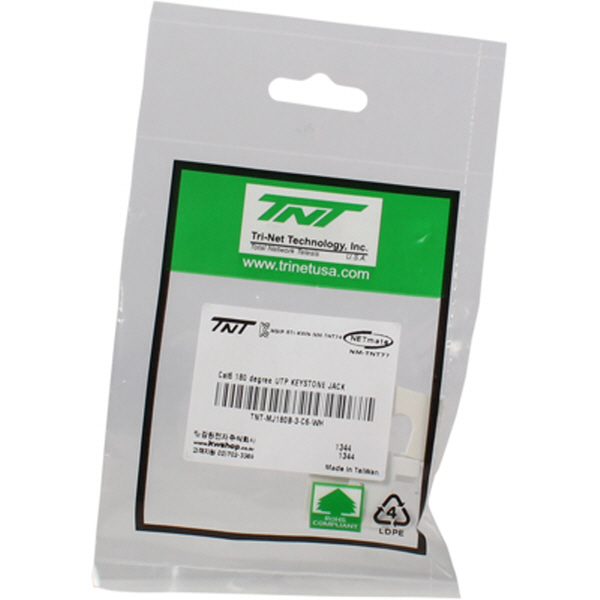 TNT NM-TNT77 CAT.6 UTP 스냅인 키스톤잭 모듈(180°)