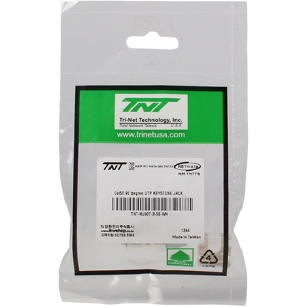 TNT NM-TNT78 CAT.5E UTP 스냅인 키스톤잭 모듈(90°)