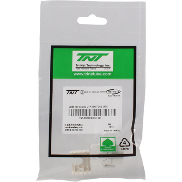 TNT NM-TNT79 CAT.5E UTP 스냅인 키스톤잭 모듈(180°)