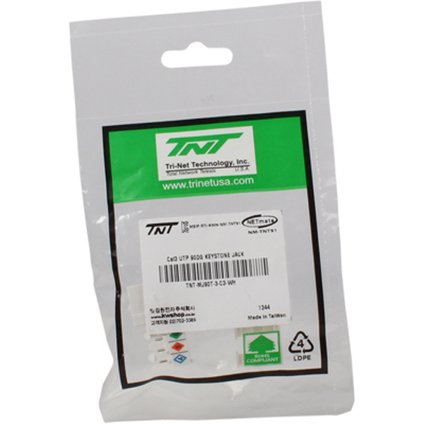 TNT NM-TNT91 CAT.3 UTP 스냅인 키스톤잭 모듈(90°)