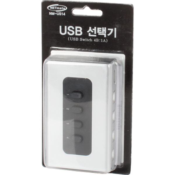 NETmate NM-US14 USB2.0 4B:1A 수동선택기(벽걸이형)