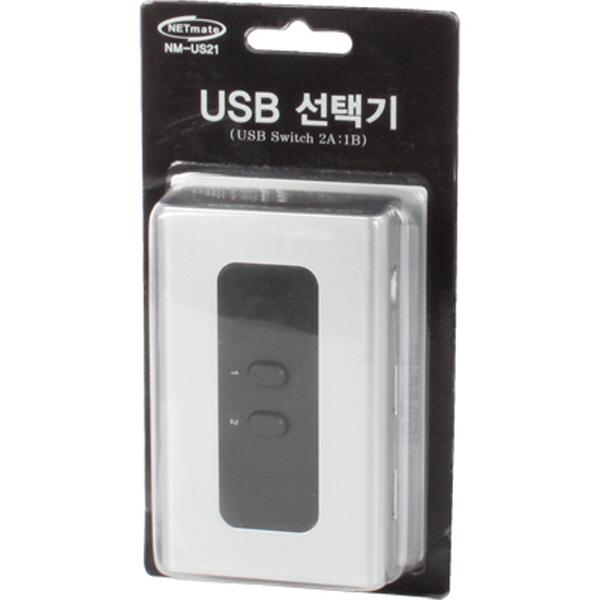 NETmate NM-US21 USB2.0 2A:1B 수동선택기(벽걸이형)
