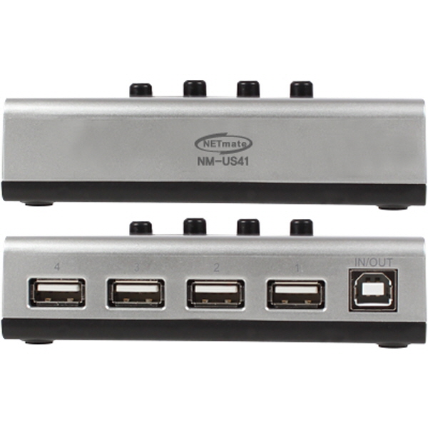 NETmate NM-US41 USB2.0 4A:1B 수동선택기(벽걸이형)
