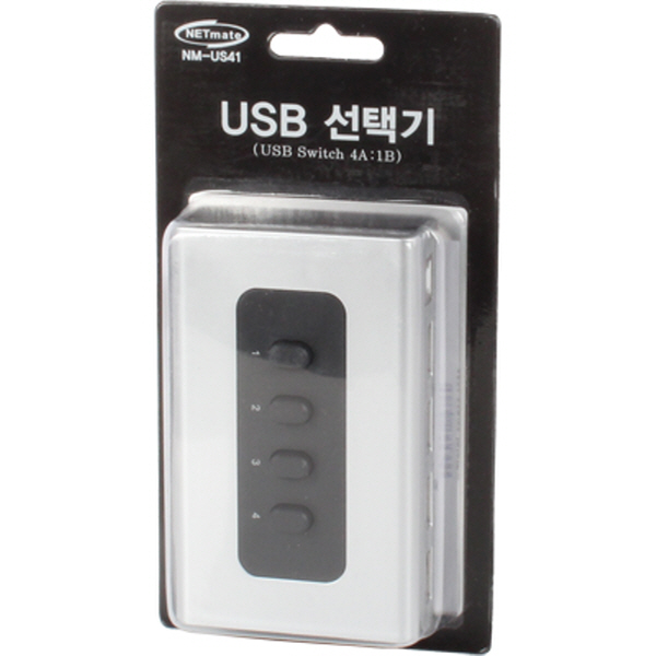 NETmate NM-US41 USB2.0 4A:1B 수동선택기(벽걸이형)