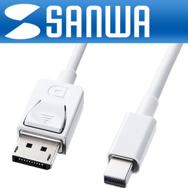 SANWA KC-DPM2W Mini DisplayPort to DisplayPort 1.2 케이블 2m