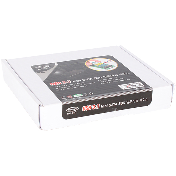 NETmate NM-SSC1 USB3.0 Mini SATA SSD 알루미늄 케이스(SSD미포함)