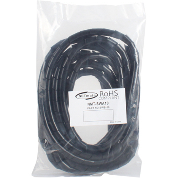 NETmate NMT-SWA10 케이블 정리용 헤리컬밴드 5m (10mm/블랙)