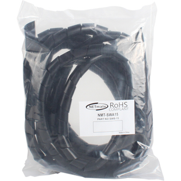 NETmate NMT-SWA15 케이블 정리용 헤리컬밴드 5m (15mm/블랙)