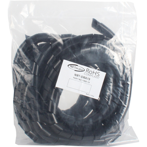 NETmate NMT-SWA19 케이블 정리용 헤리컬밴드 5m (19mm/블랙)