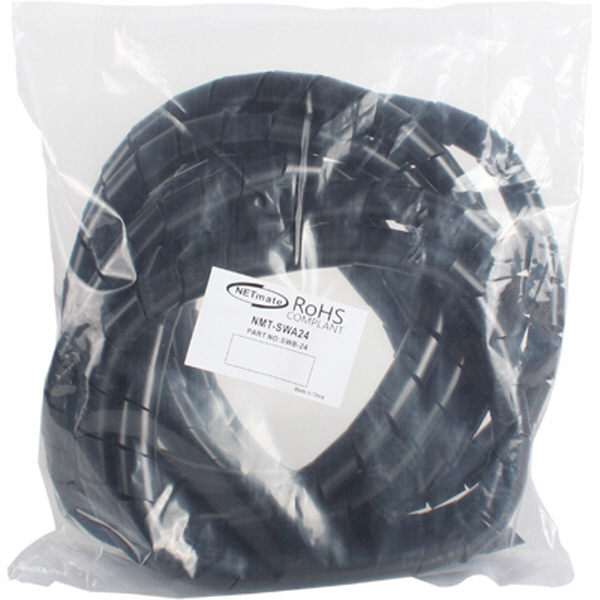 NETmate NMT-SWA24 케이블 정리용 헤리컬밴드 5m (24mm/블랙)