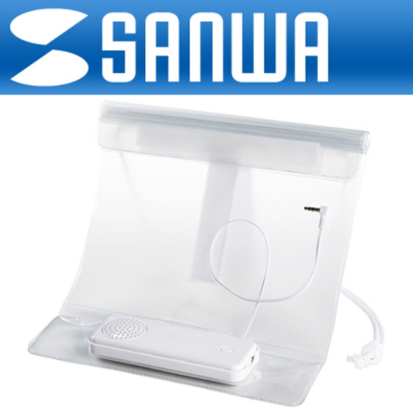 SANWA MM-SPWP2C 7형 태블릿PC용 방수팩 스피커(클리어)