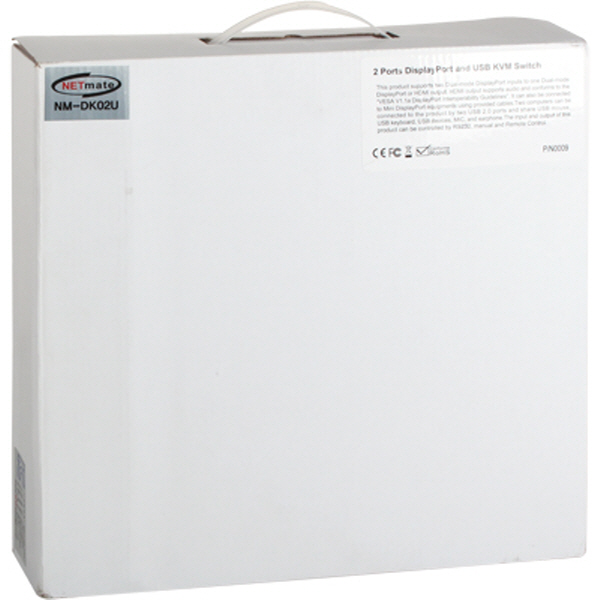 NETmate NM-DK02U DisplayPort KVM 2:1 스위치(USB/Audio/리모컨)