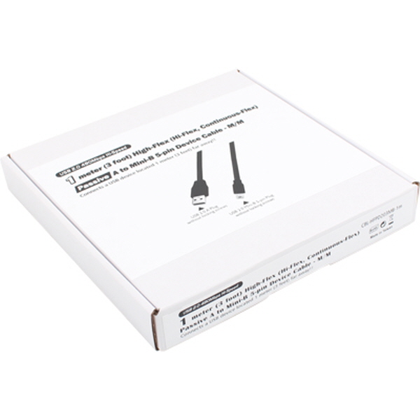 NETmate CBL-HFPD203MB-5M USB2.0 High-Flex AM-Mini 5핀 케이블 5m