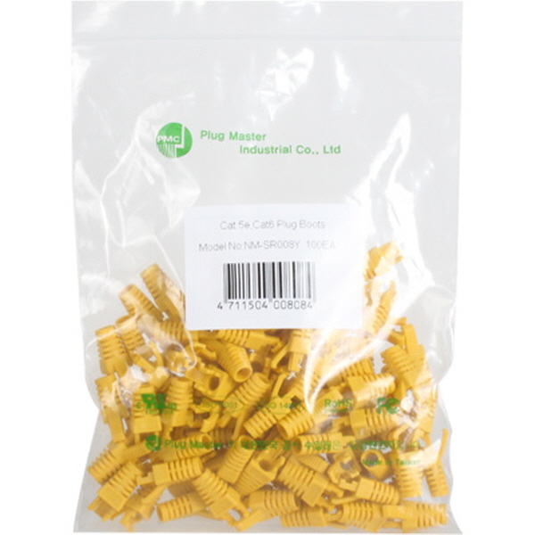 PLUG MASTER NM-SR008Y RJ-45 락(Lock) 부트(6Ø/옐로우/100개)