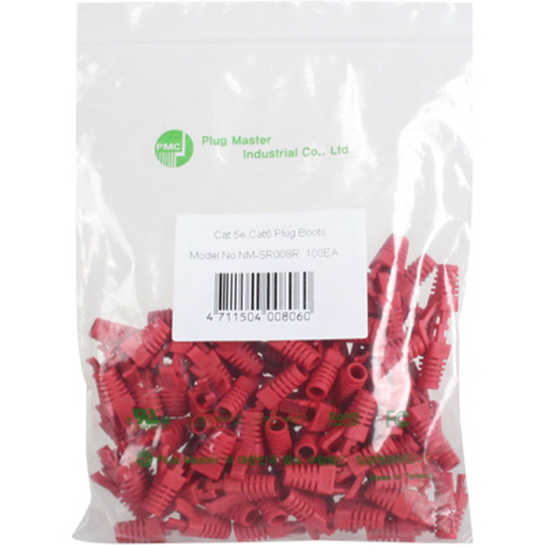 PLUG MASTER NM-SR008R RJ-45 락(Lock) 부트(6Ø/레드/100개)
