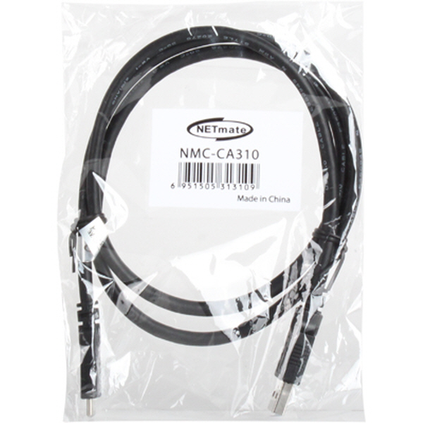 NETmate NMC-CA310 USB3.1 Gen1 AM-CM 케이블 1m (블랙)