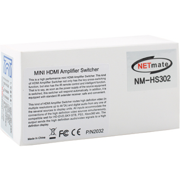 NETmate NM-HS302 4K 지원 HDMI 3:1 선택기(리모컨)