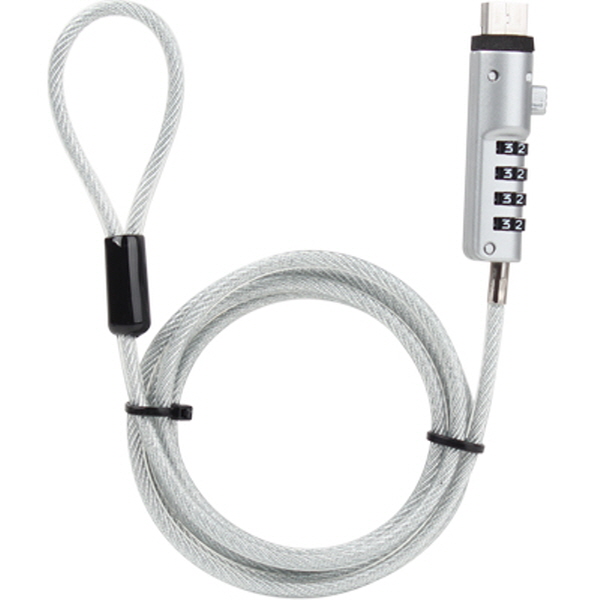 NETmate NM-SLL04 노트북 도난방지 USB포트 와이어 잠금장치(다이얼 타입/Ø4.5mm/1.8m)
