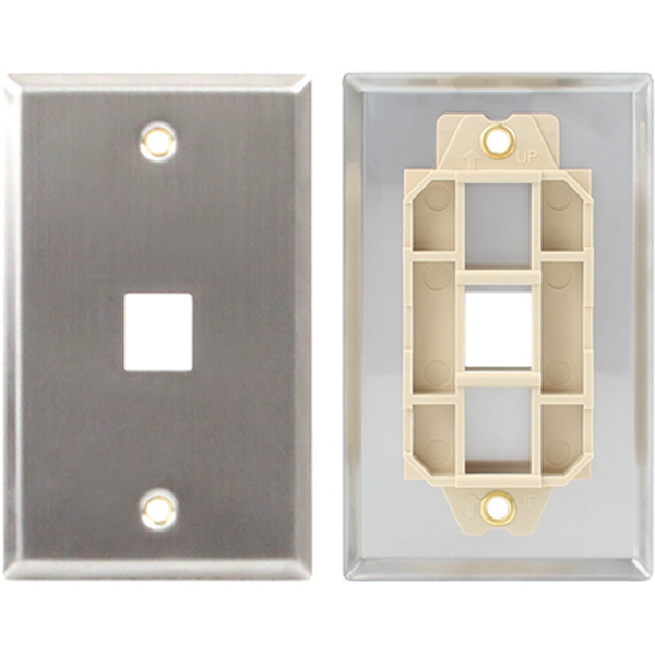 NETmate NM-SUF01 아울렛 1포트 스테인리스 페이스 플레이트