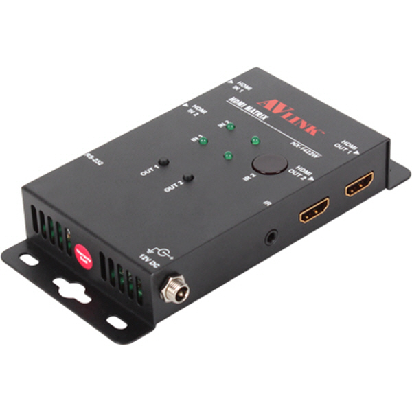 NETmate HX-1422W 4K 60Hz HDMI 2:2 매트릭스 분배기(리모컨)