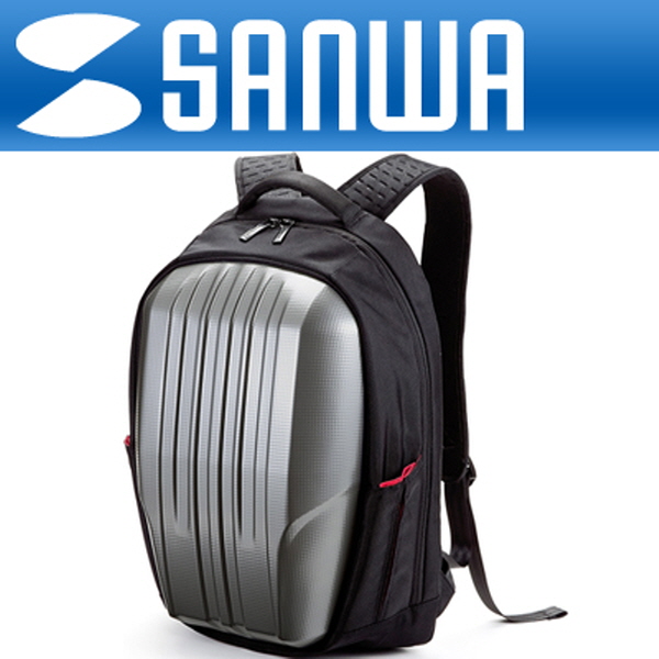 SANWA 200-BAG068SV 초경량 하드쉘 노트북 가방/백팩(15.6형와이드/실버)