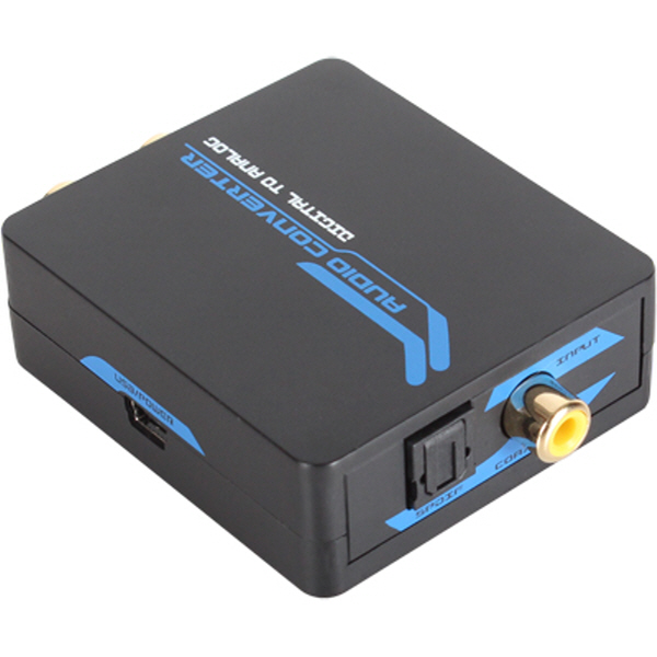 NETmate NM-ACT01 디지털 to 아날로그 오디오 컨버터[Coaxial(동축) or SPDIF(광) to RCA + Stereo]