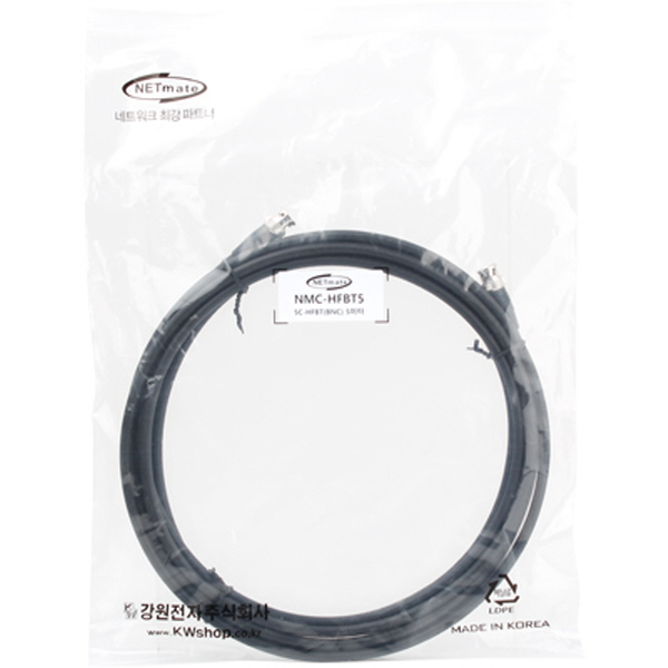 NETmate NMC-HFBT5 5C-HFBT BNC-BNC 동축 케이블(동복강선/4합/75Ω) 5m
