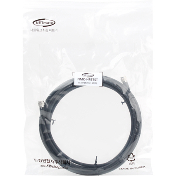 NETmate NMC-HFBT5T 5C-HFBT TNC-TNC 동축 케이블(동복강선/4합/75Ω) 5m