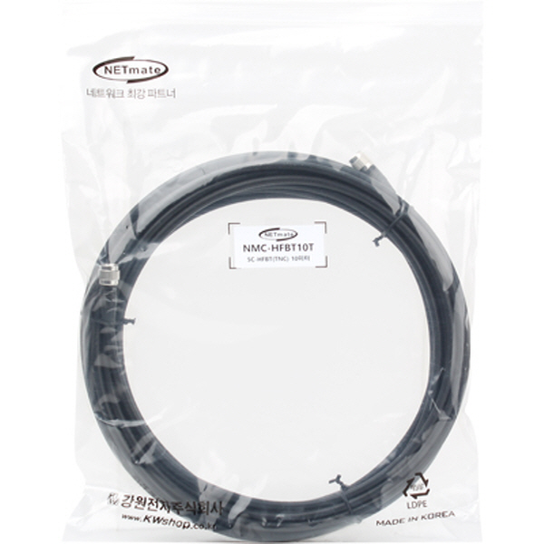 NETmate NMC-HFBT10T 5C-HFBT TNC-TNC 동축 케이블(동복강선/4합/75Ω) 10m