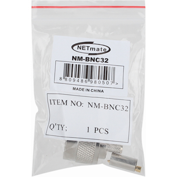 NETmate NM-BNC32(낱개) N형 3C 압착 커넥터(50Ω/낱개)
