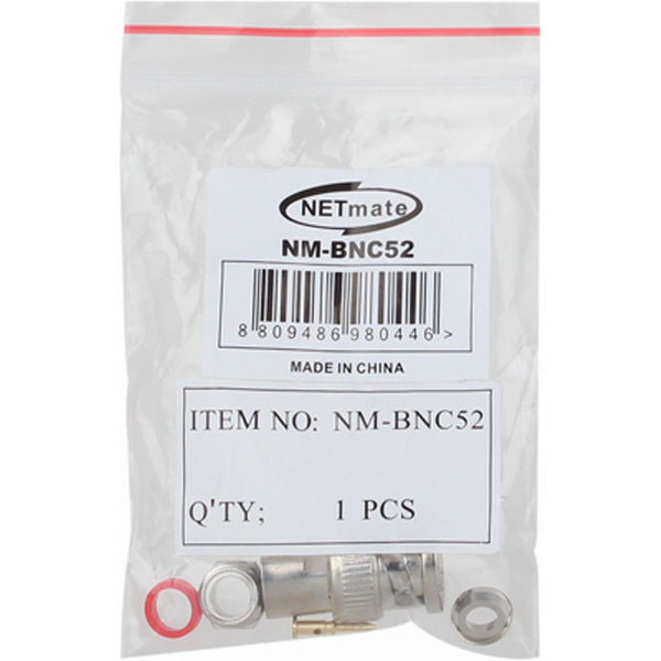 NETmate NM-BNC52 BNC 3C 조립형 커넥터(50Ω/6 Piece Set/낱개)