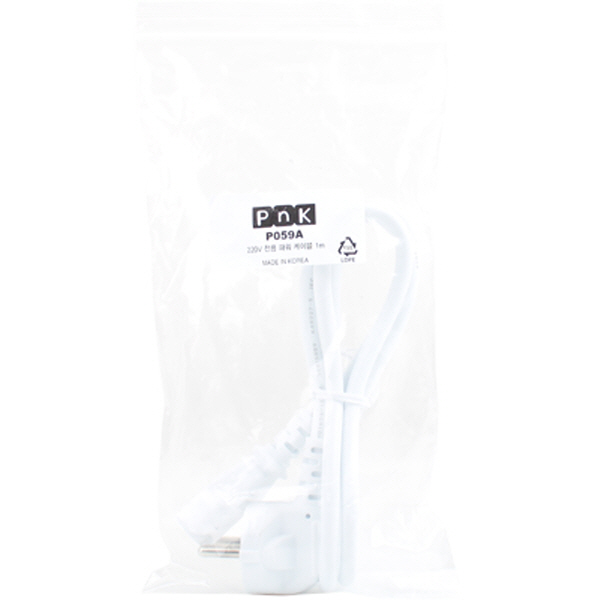 PnK P059A 220V 전용 3구 AC 파워 케이블 1m (화이트)
