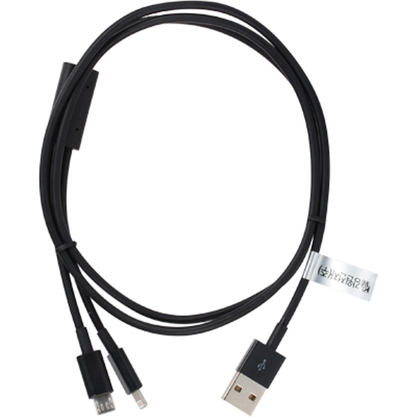 NETmate NMC-UL02BL 마이크로 5핀 & A사 8핀 멀티 충전 케이블 2m(블랙/2 in 1)