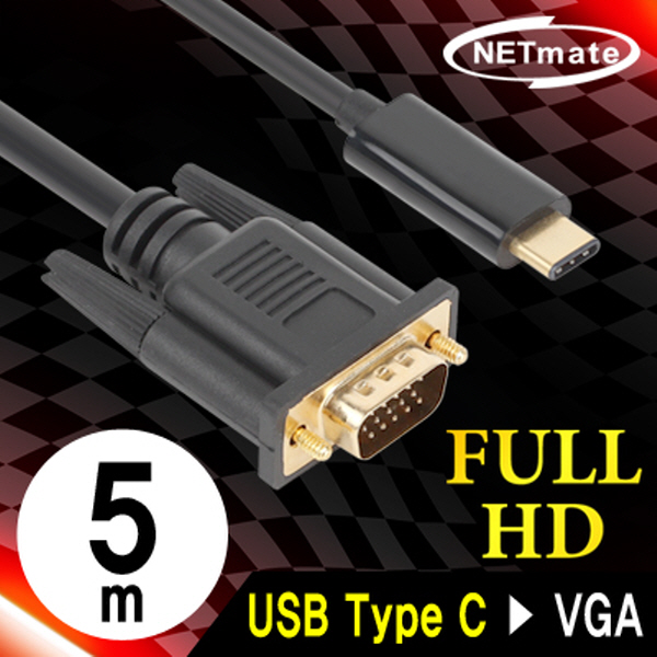 NETmate NMC-CV05 USB3.1 Type C to VGA(RGB) 컨버터(케이블 타입/무전원/Alternate Mode)