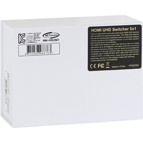 NETmate NM-HSU501 4K 60Hz HDMI 2.0 5:1 선택기