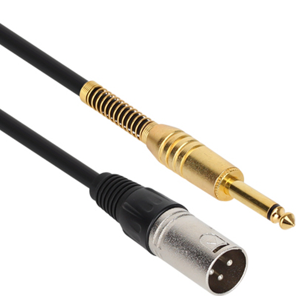 NETmate NMC-XLR501M XLR 캐논(M)-TS(5.5 Mono) 마이크 케이블 1m