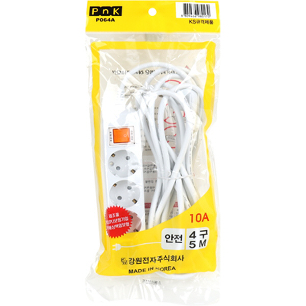 PnK P064A 안전 멀티탭 4구 접지 5m (10A)
