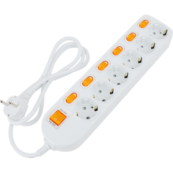 PnK P076A 안전 멀티탭 6구 개별 5m (10A)