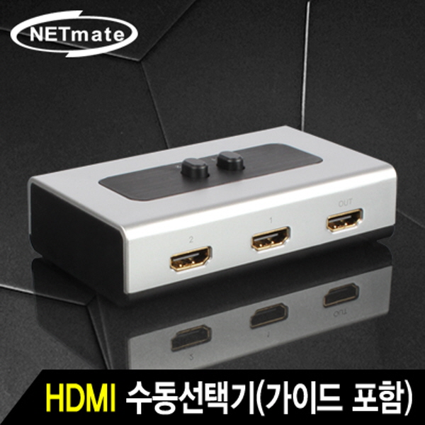 NETmate NM-HS21 HDMI 2:1 수동선택기(벽걸이형/가이드 포함)