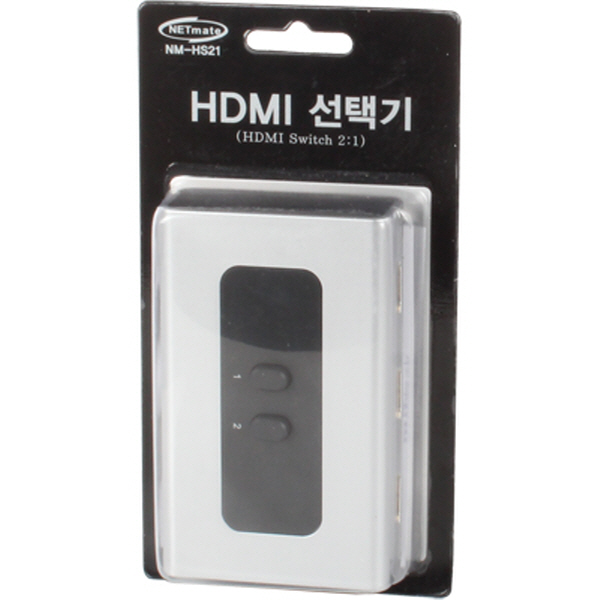 NETmate NM-HS21 HDMI 2:1 수동선택기(벽걸이형/가이드 포함)