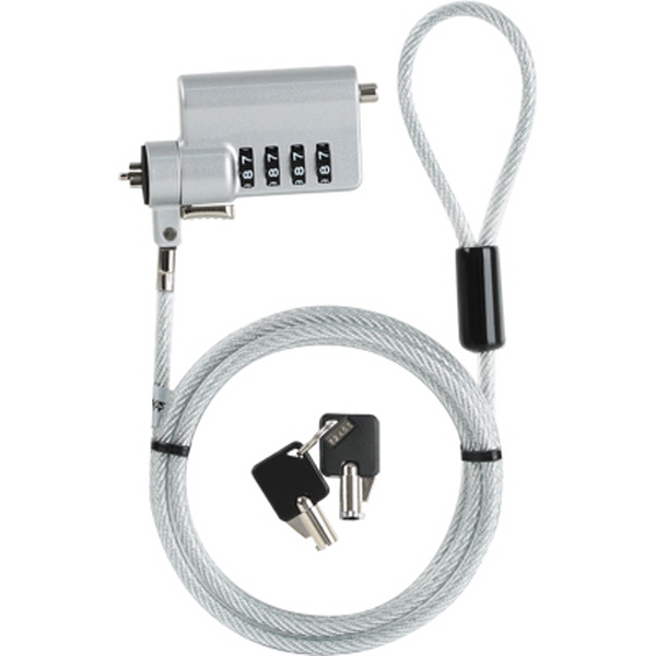 NETmate NM-SLL07 노트북 도난방지 와이어 잠금장치(다이얼 & 키 타입/Ø4.5mm/1.8m)