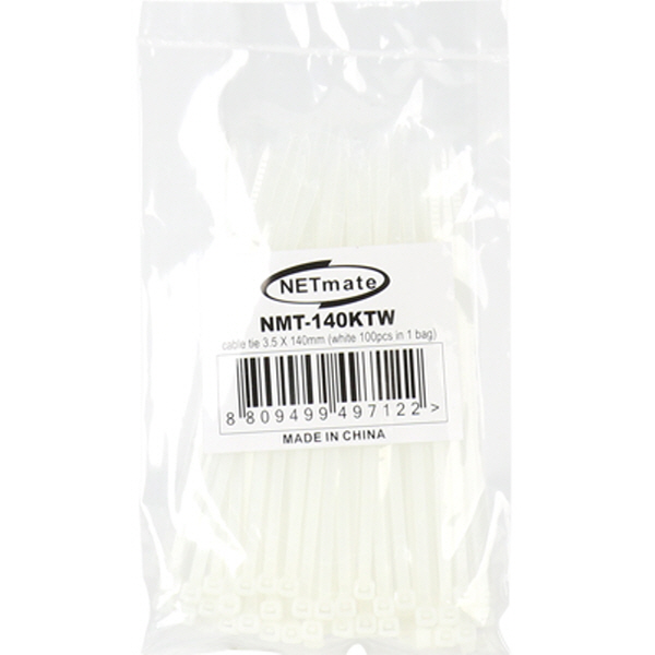 NETmate NMT-140KTW 3.5x140mm 케이블 타이 (화이트/100EA)