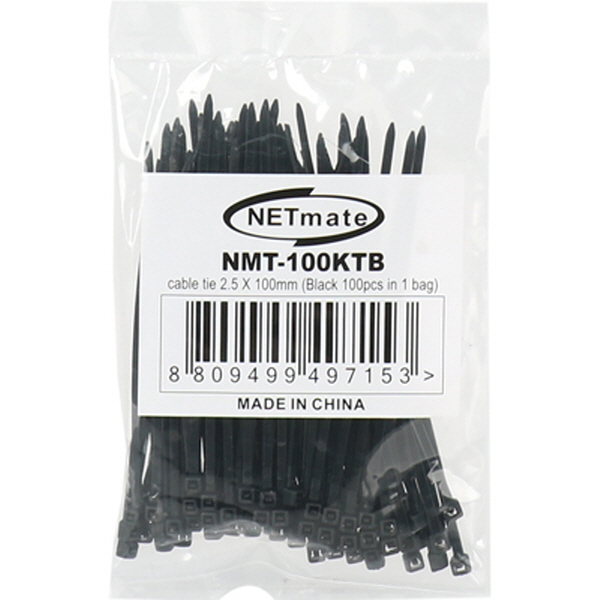NETmate NMT-100KTB 2.5x100mm 케이블 타이 (블랙/100EA)